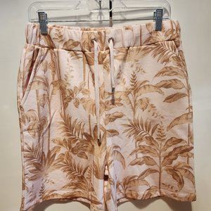 New Ted Baker London Henrina Light Pink Tropical Printed Jersey Shorts